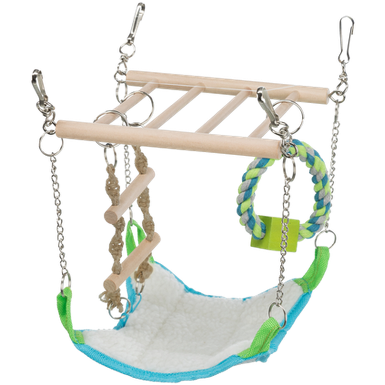 Trixie - Hengebro med hengekøye Brun 17 x 15 x 22 cm - Smådyr - Bur og luftegård - LuftegårdPetXL