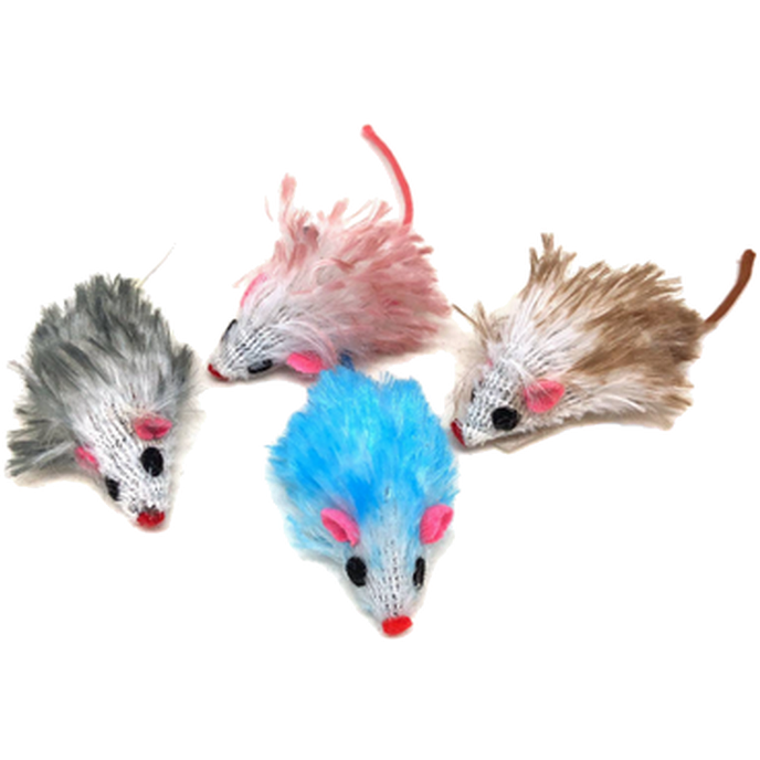 Plysjmus med langt hår 5 cm