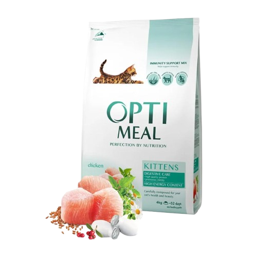 Optimeal Kitten Chicken With Digestive Care Tørrfôr Til Kattunger 4 kg