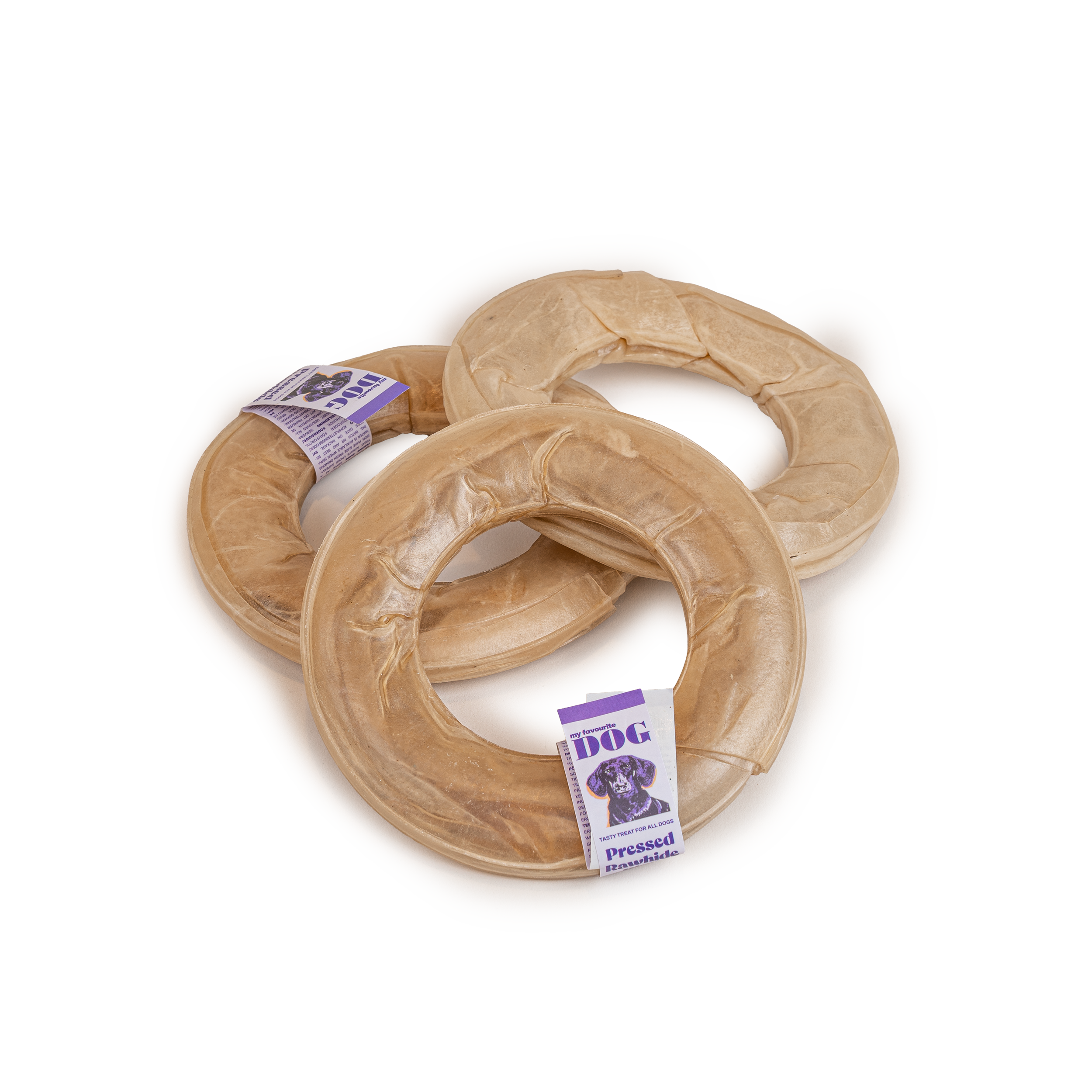 Ring i presset råskinn - naturell