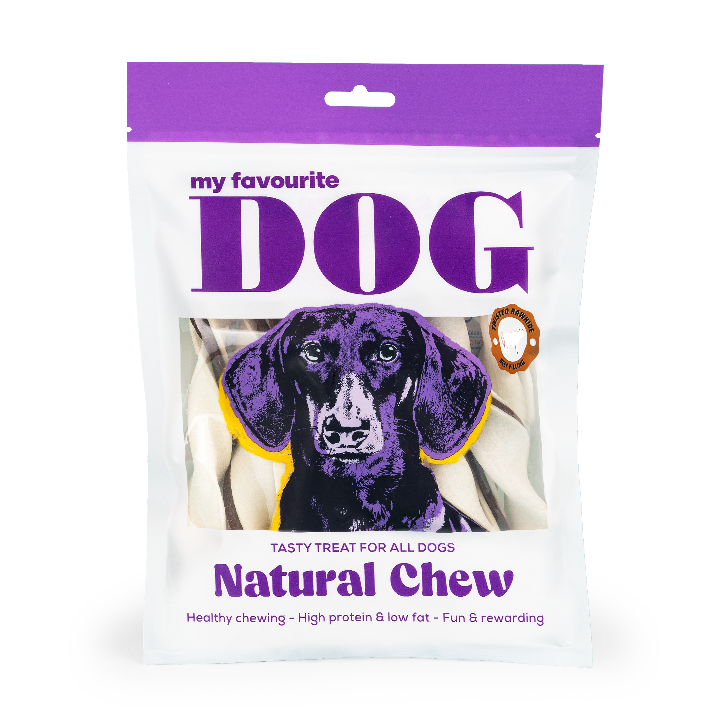 Fylte råhudsnodd - Biff 14 cm, 220 g, 10-pk