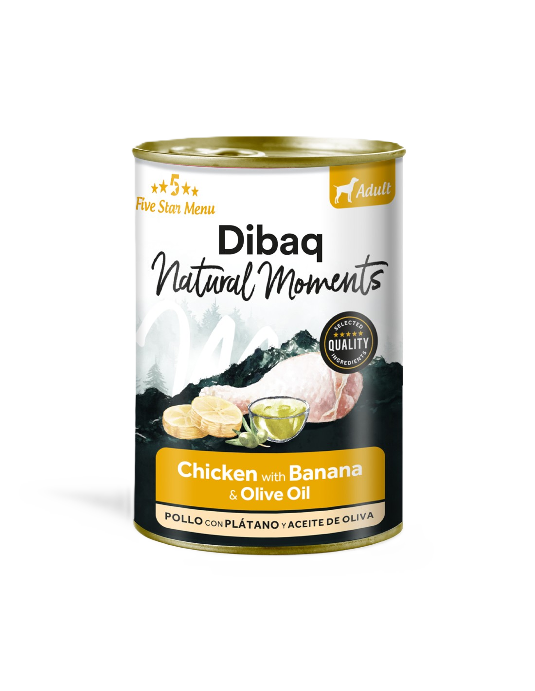 DIBAQ Natural Moments Dog Adult Chicken With Banana 380gr