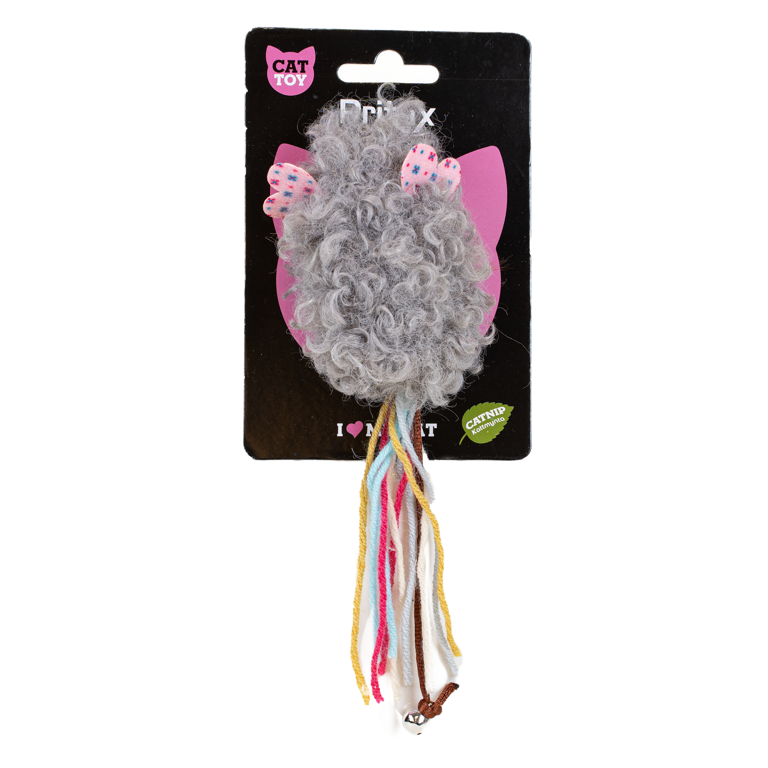 Katteleke Mus Ove, 18x5x4cm, flerfarget