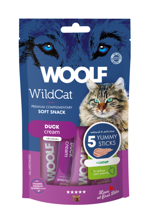 WOOLF Wildcat Cream - Duck + catnip 5-pack