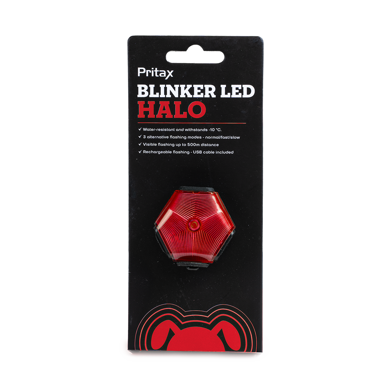 Pritax Blinkende LED-halo, 5 cm, rød