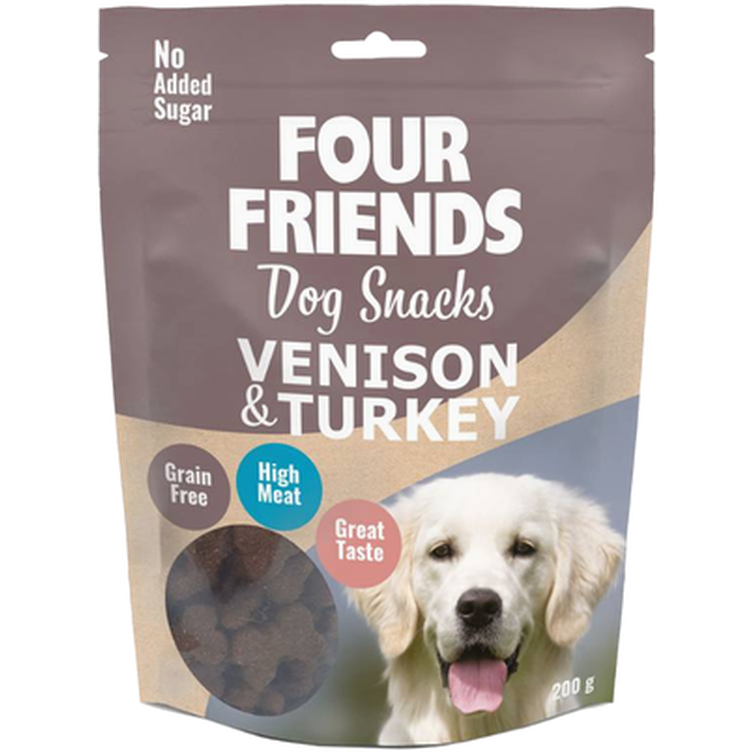 Hundesnacks hjort & kalkun 200 g