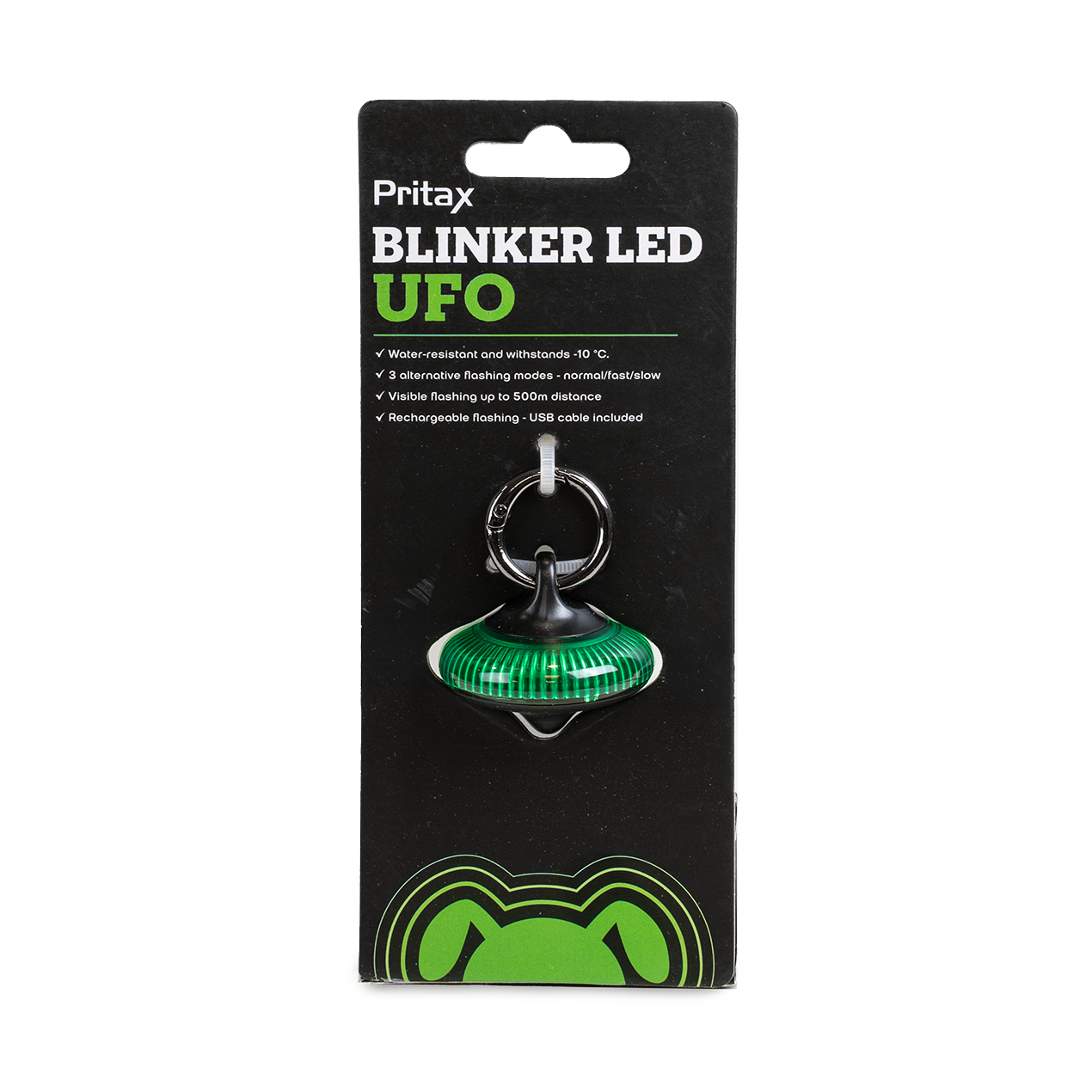 Pritax Blinkende LED UFO, 5x6,5cm, Grønn