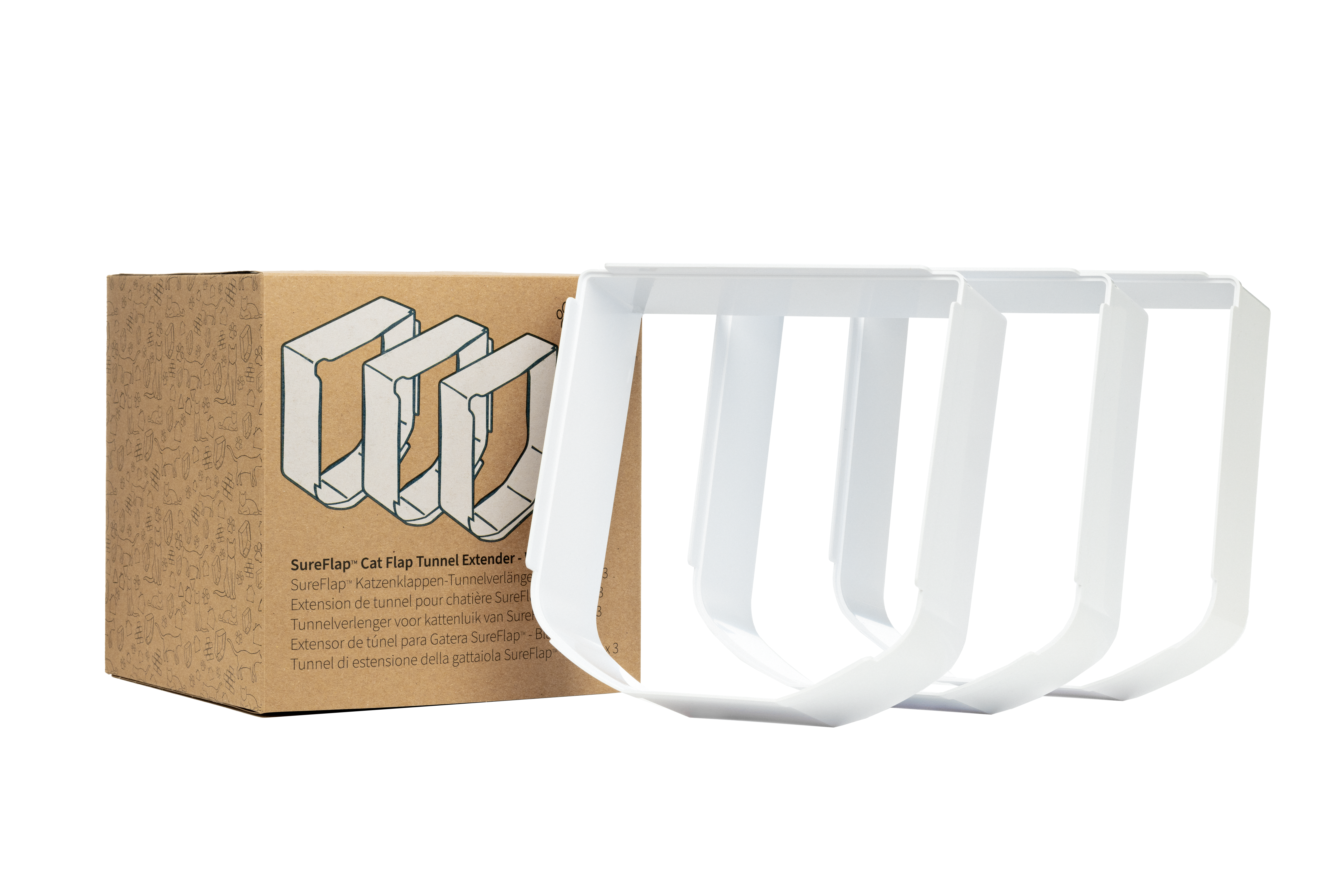 Estensione Tunnel Per Gattaiola SureFlap - Aggiunge 50mm, Bianco, Per Porte Con Microchip