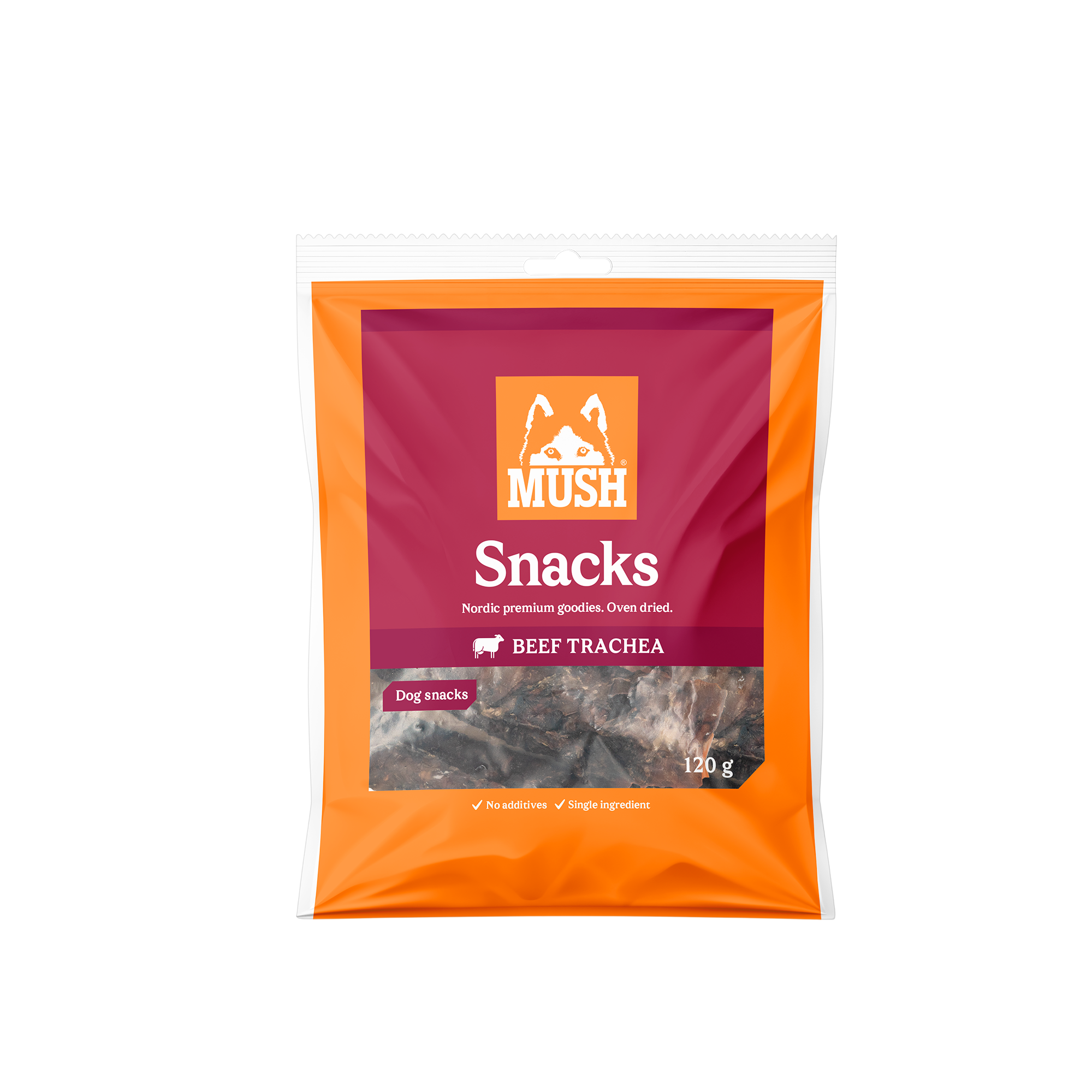 Mush Mush Snacks okseluftrør 120 g