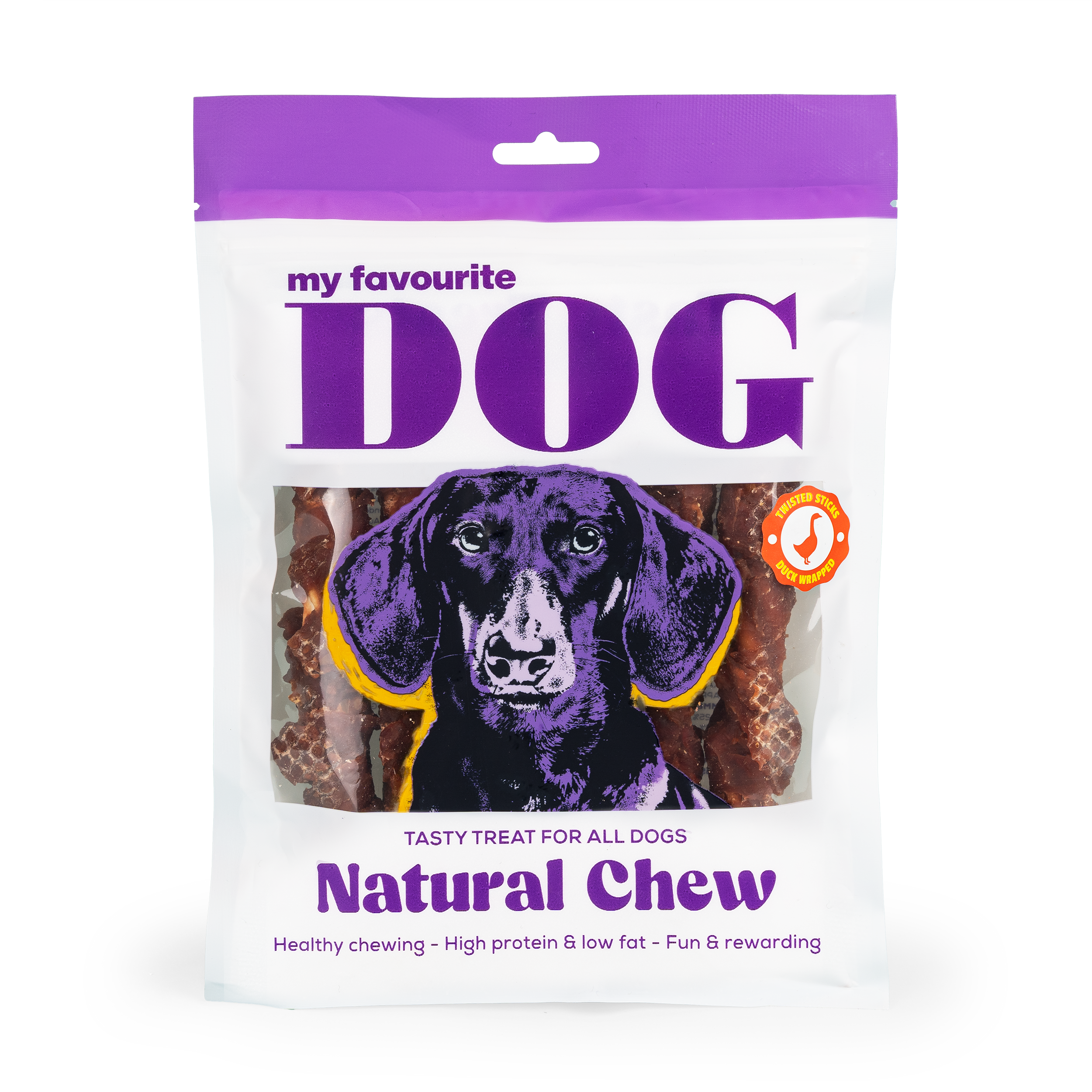 My favourite DOG Twisted Rawhide Sticks XL - Duck 17 cm, 375 g, 8-pk.