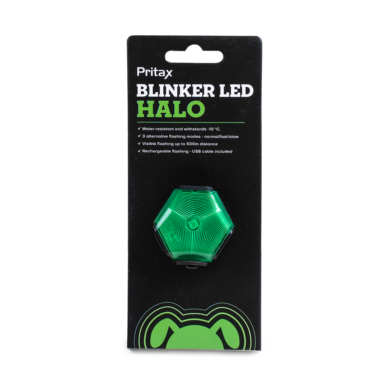 Blinkende LED-halo, 5 cm, grønn