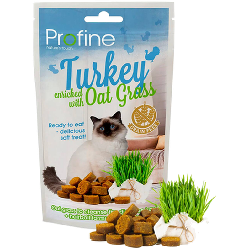 Profine - Katt Semi Moist Snack Kalkun og havregress 50g - Katt - KattesnacksPetXL