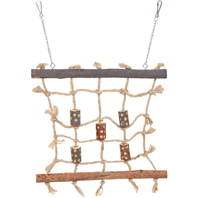 Trixie - Natural Living klatrevegg med tau brun 27 x 24 cm - FuglPetXL