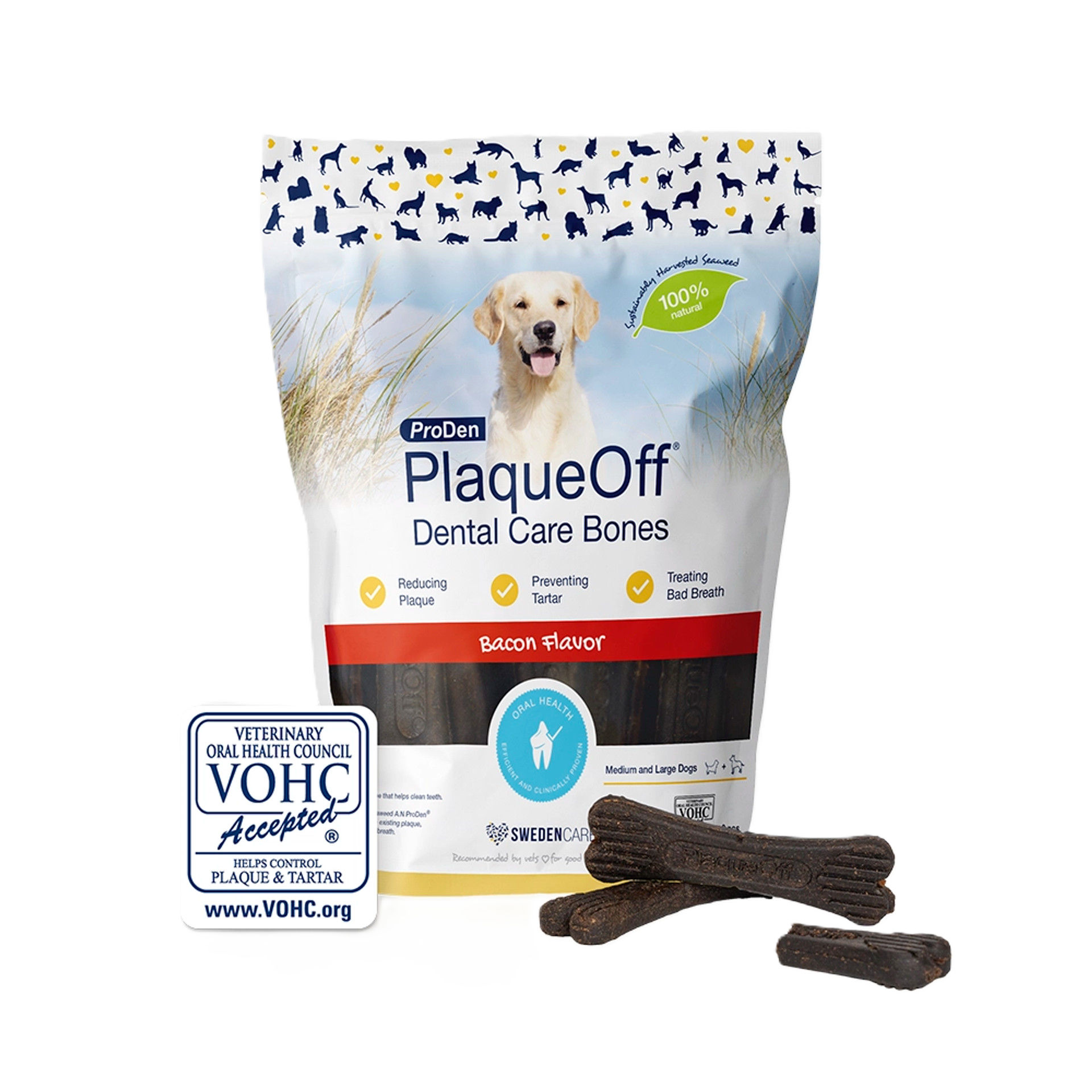 ProDen Plaque Off Dental Care Bones - Bacon Flavour 482 g