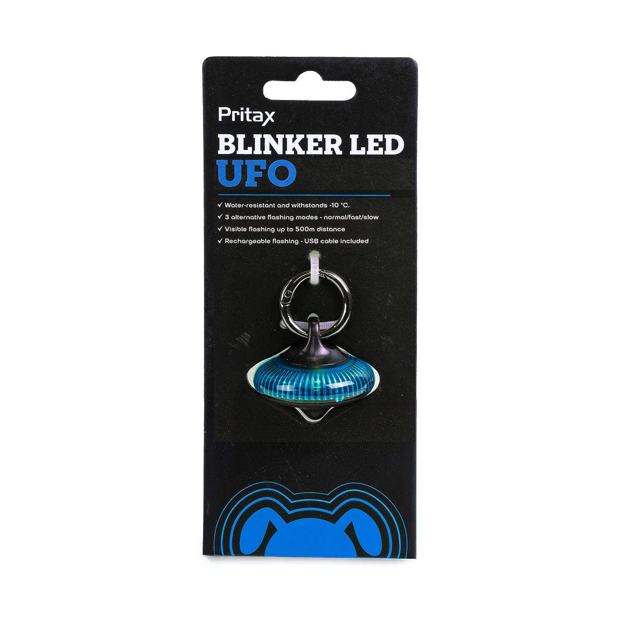 Pritax Blinkende LED UFO, 5x6,5cm, Blå