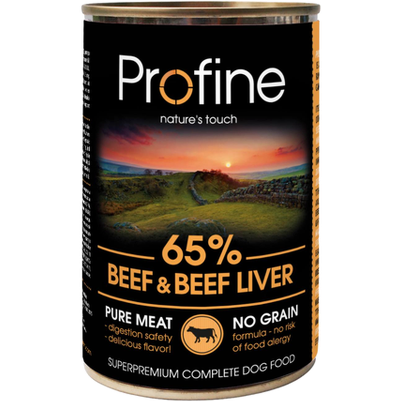 Profine - Våtfôr for hund, boks 65 % storfekjøtt med lever 400 g - Hund - Hundefôr - VåtfôrPetXL