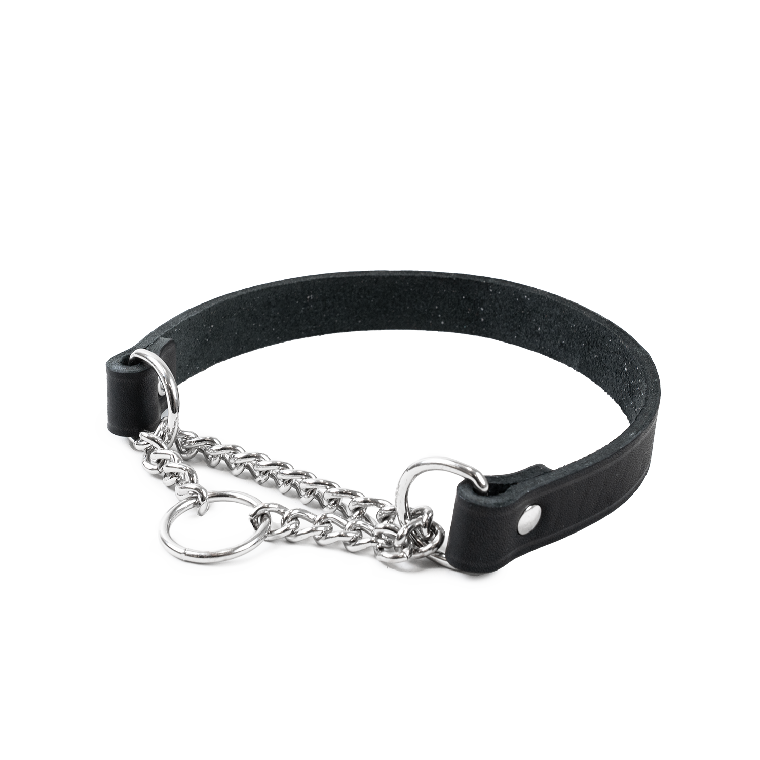 Selected by ZOO Läderhalsband Hera halvstryp Svart