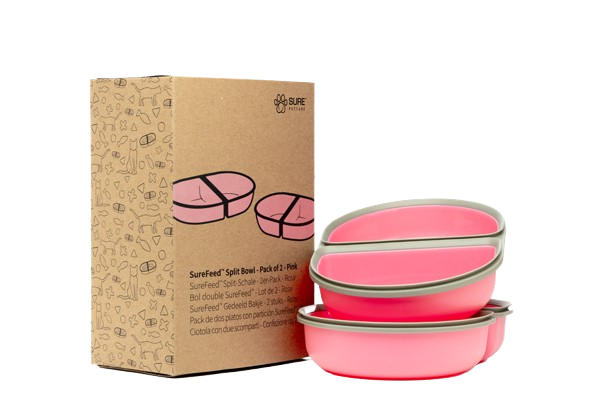 Ekstra matskål - Rosa / Split 2-pk