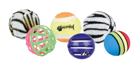 Leketøysballer, ø3,5-4 cm, 6-pakning