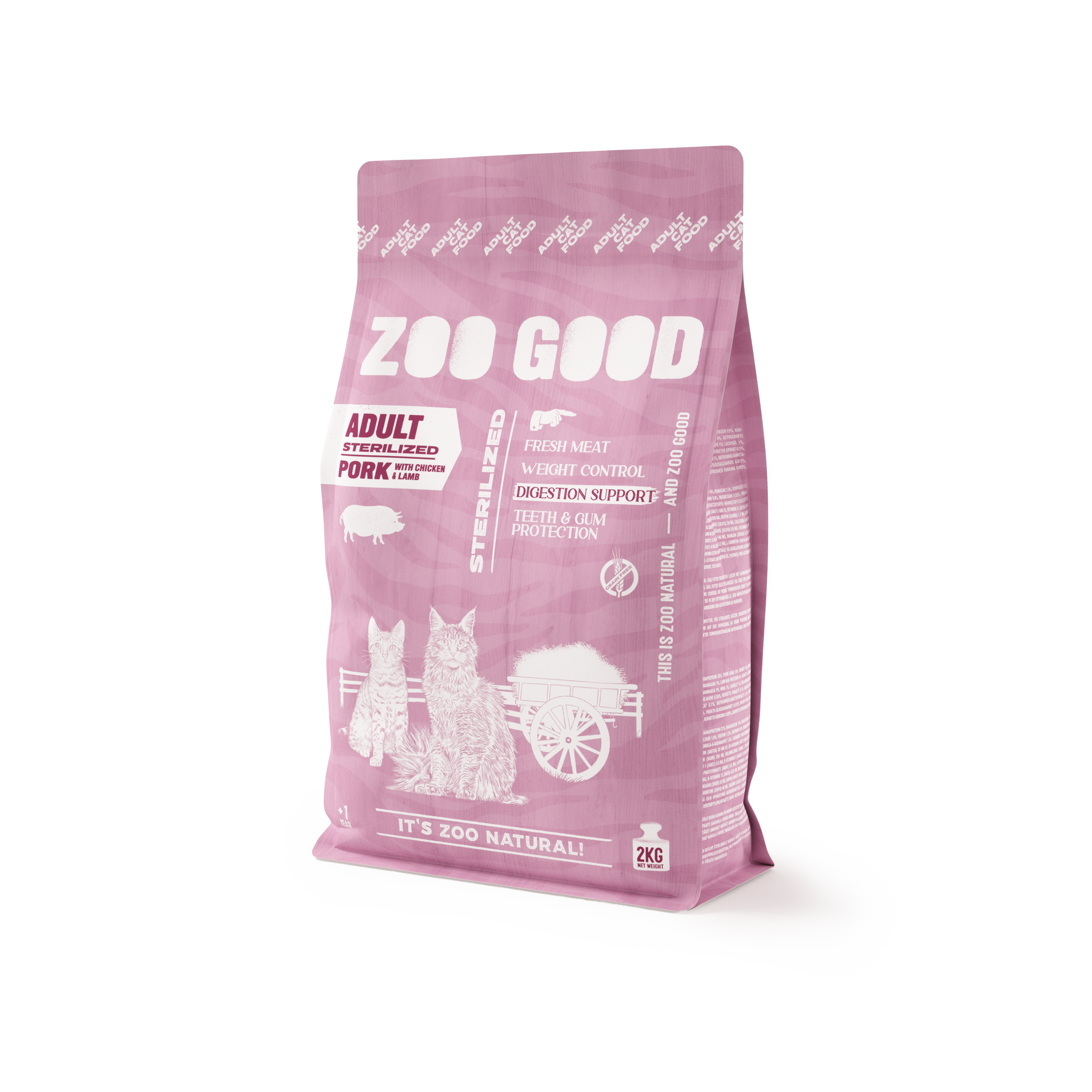 ZOO GOOD Sterilisert kornfritt svine- og lammekjøtt for voksne - kattemat