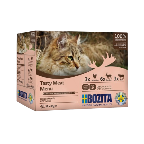 Bozita Katt Pouch Multibox Kjøtt i gelé 85 g x 12 stk - Portionsposer