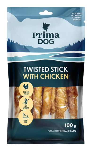 Prima Dog Twisted Stick Chicken 45 stk. 400 g