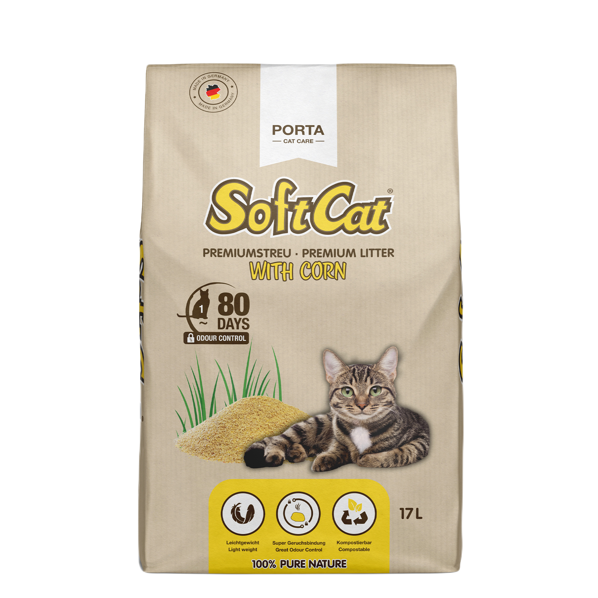 SoftCat - Mais - papirpose 17 L - Katt - Toalett og kattesandPetXL