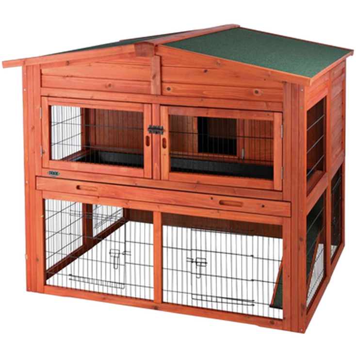 Trixie Natura smådyrsbod XL med innhegning brun 135 x 115 x 112 cm