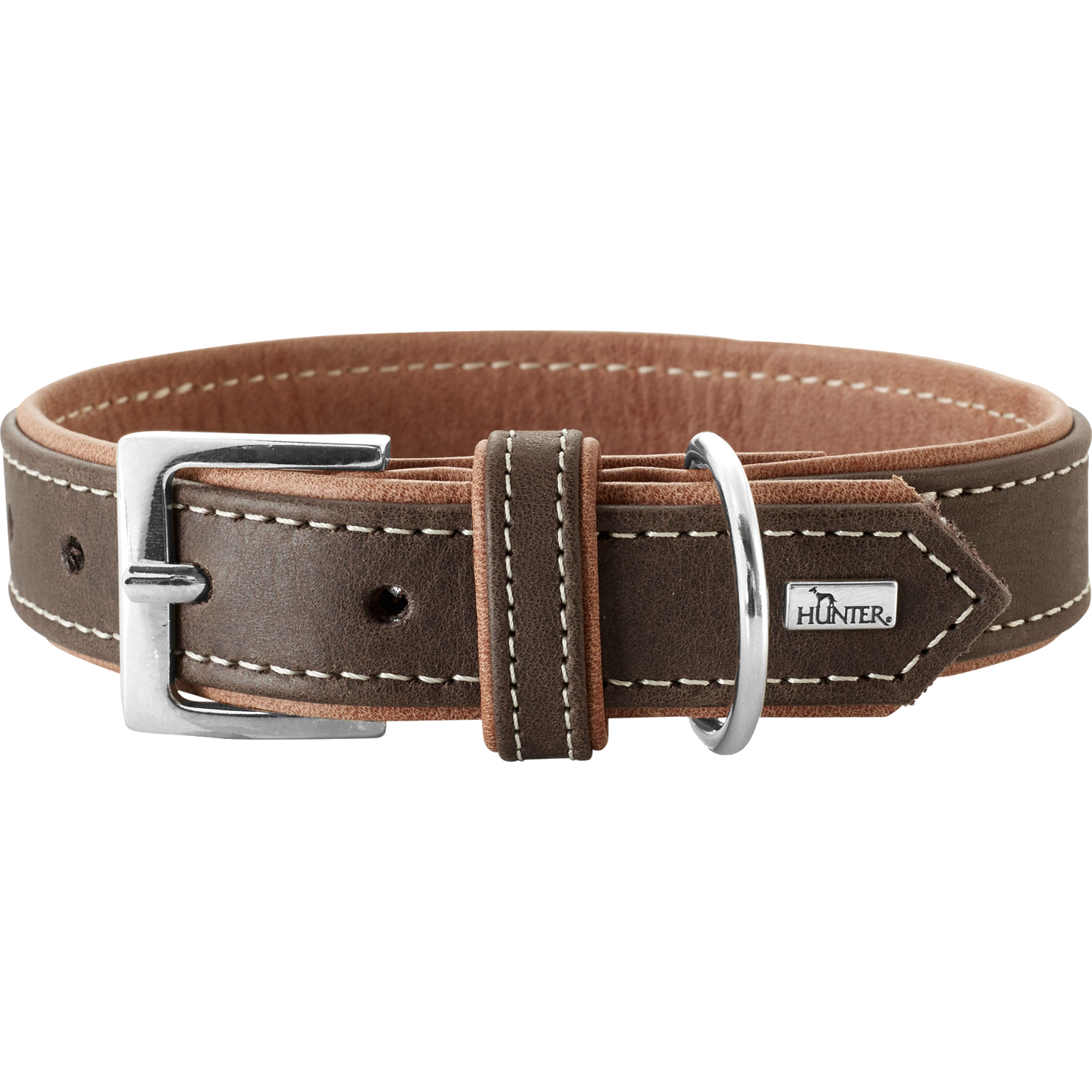 Dog Collar Porto DarkBrown/Cognac S 45 - 33-39cm