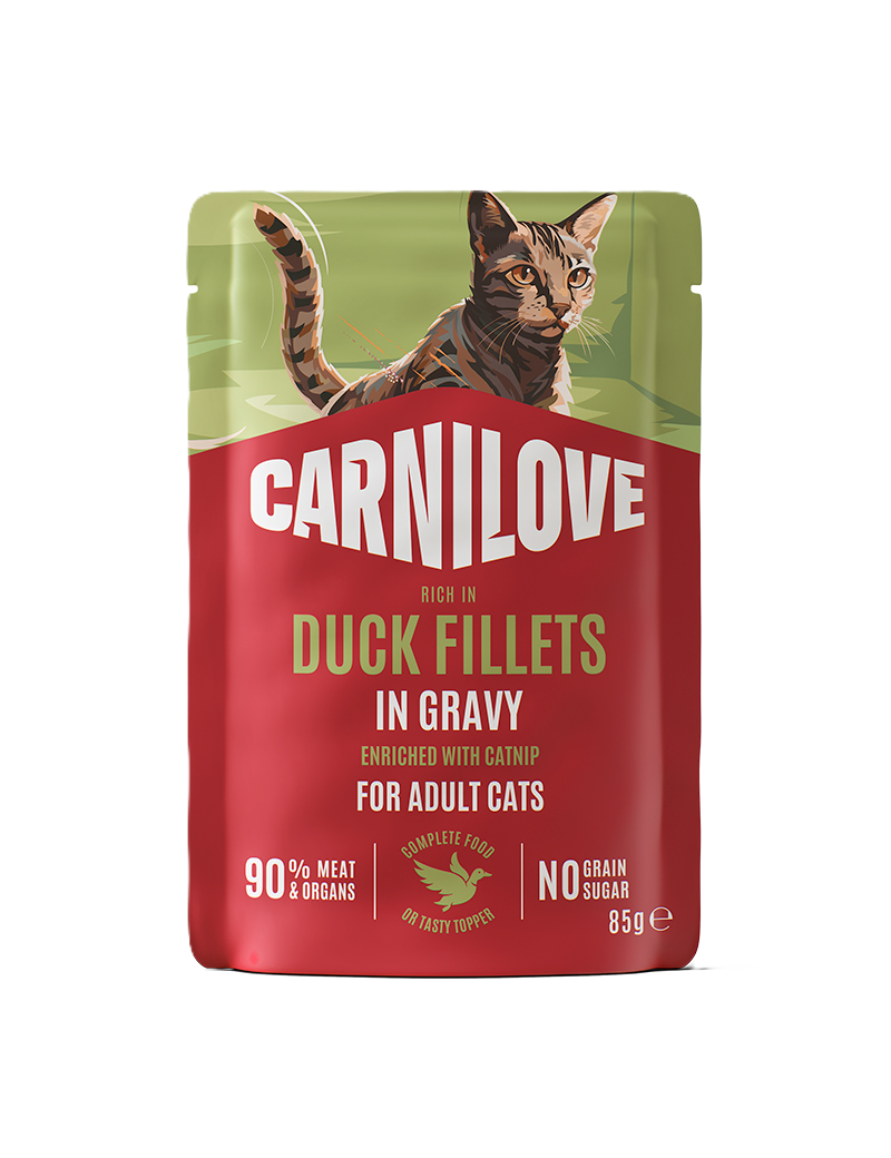 Carnilove Cat Pouch Gravy rich in Duck enriched with Catnip 85g