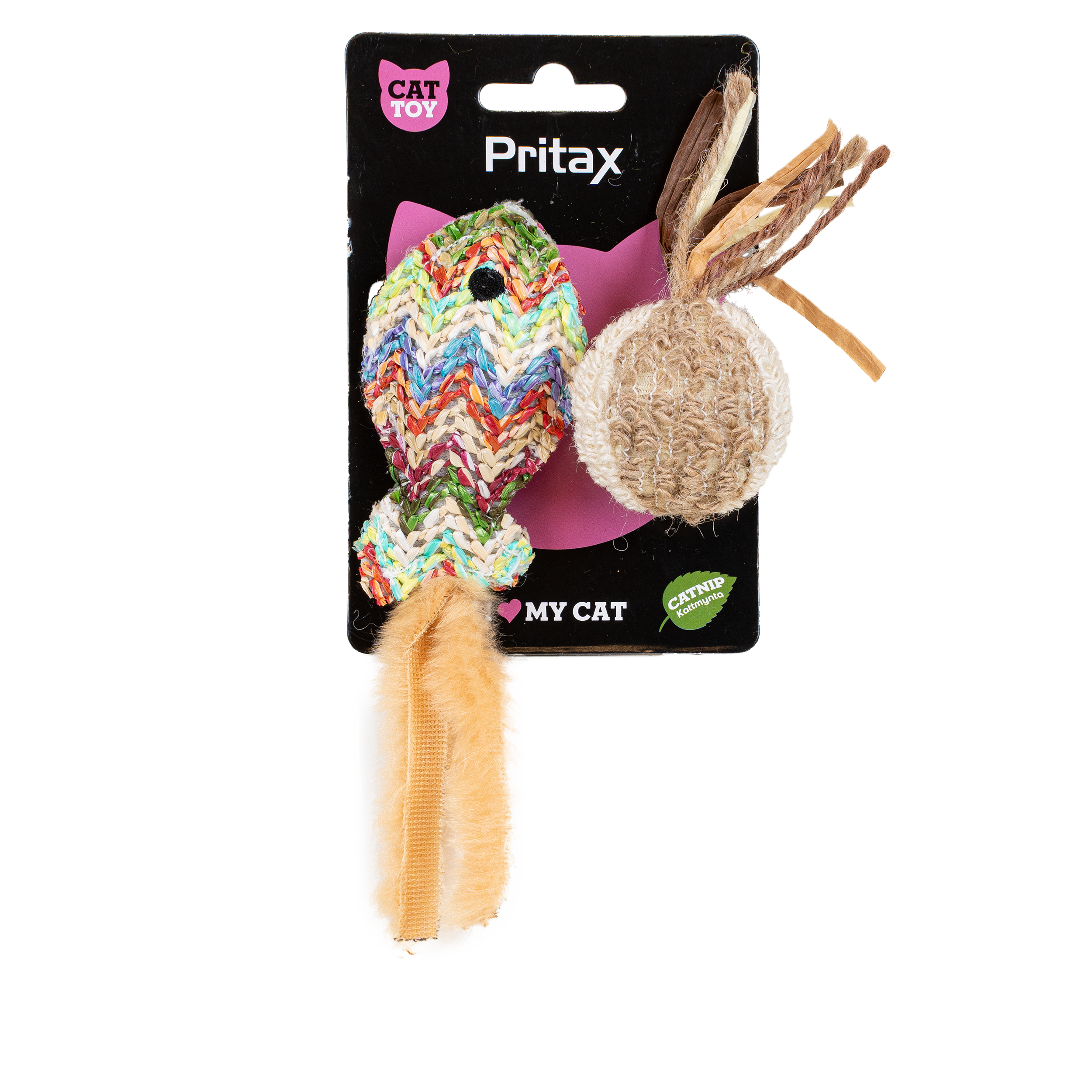 Kattelek Natural Squeegee, 16x5x1,5cm, flerfarget