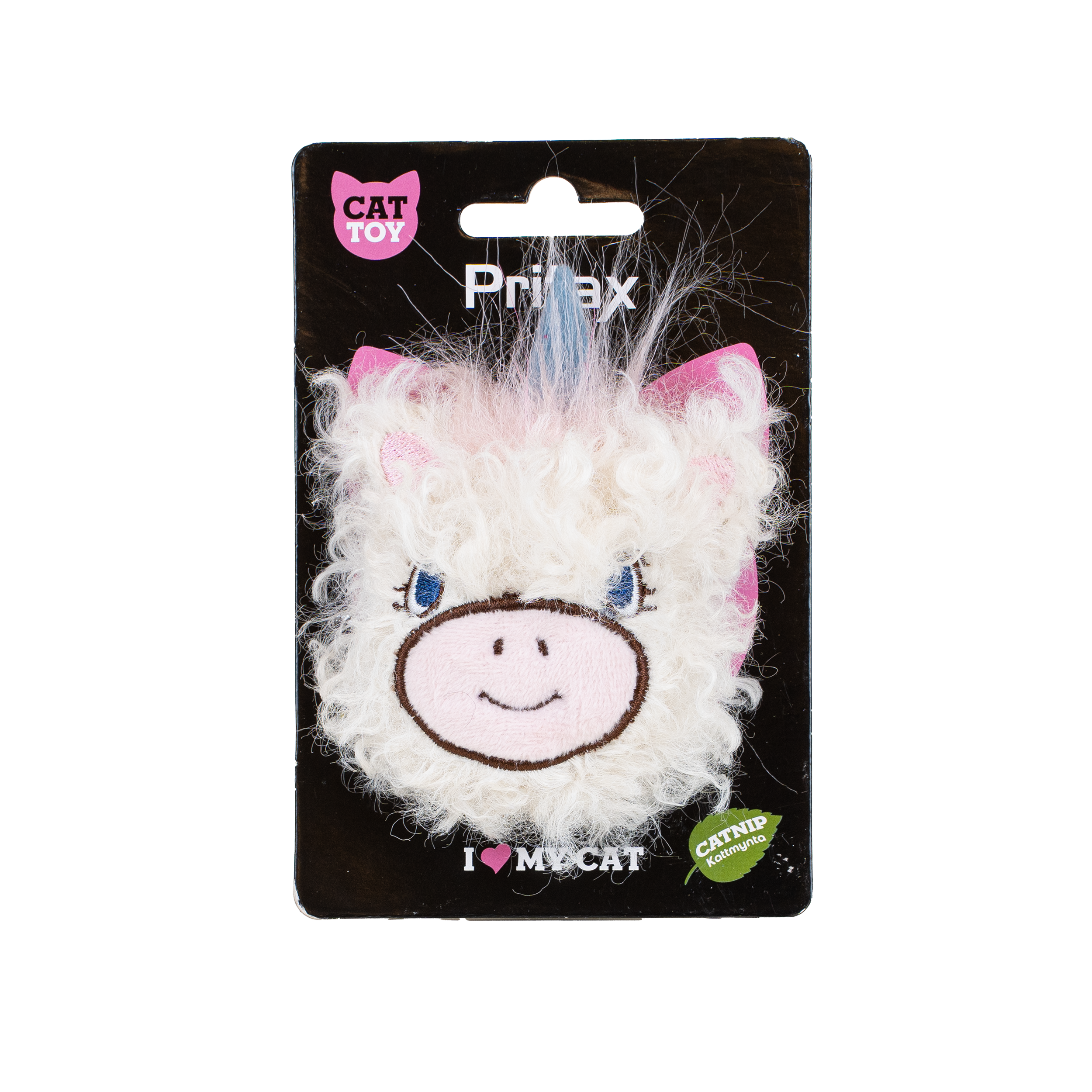 Katteleketøy Enhjørninghode Elin, 8x12x2,5cm, Flerfarget