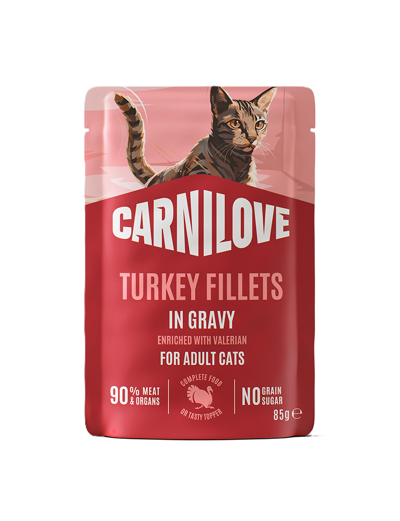 Cat Pouch Gravy rich in Turkey enriched with Valerian