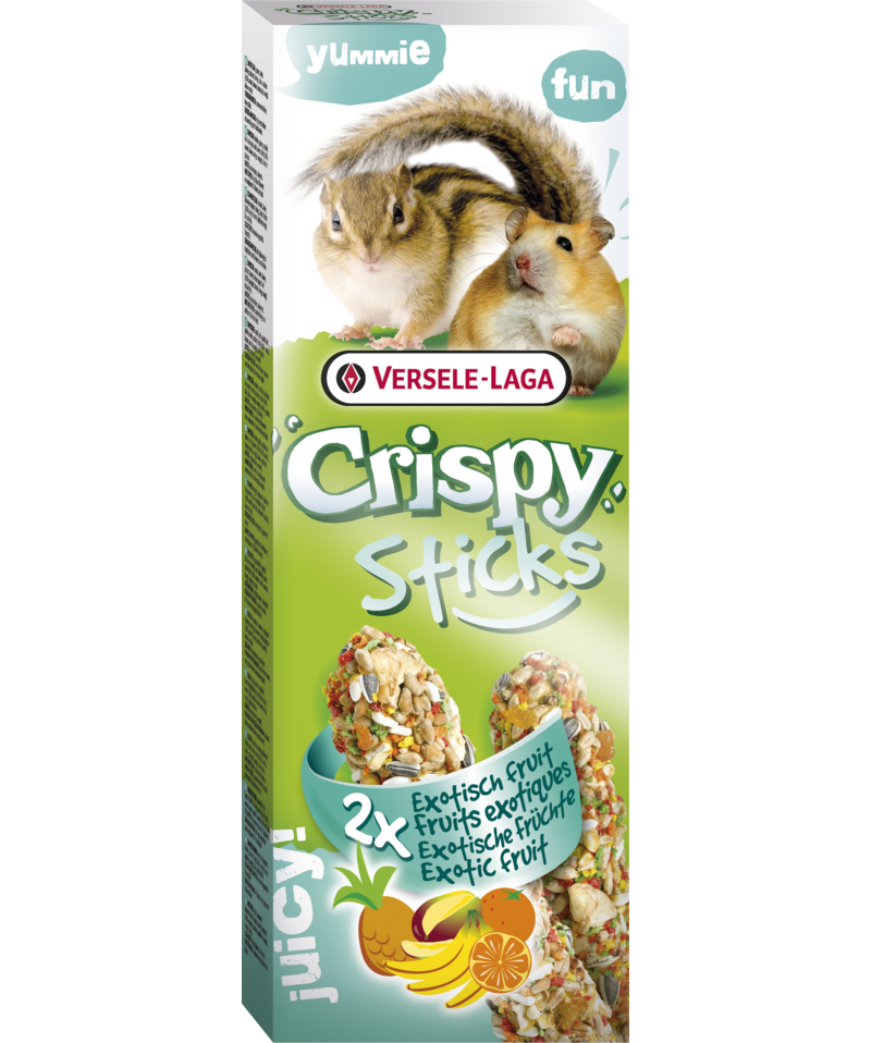 CrispySticks Hamster-ekorn eksotisk frukt 2-pk.