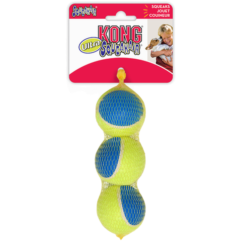 Kong Squeakair Ultra tennisball M 3 stk, 6 cm