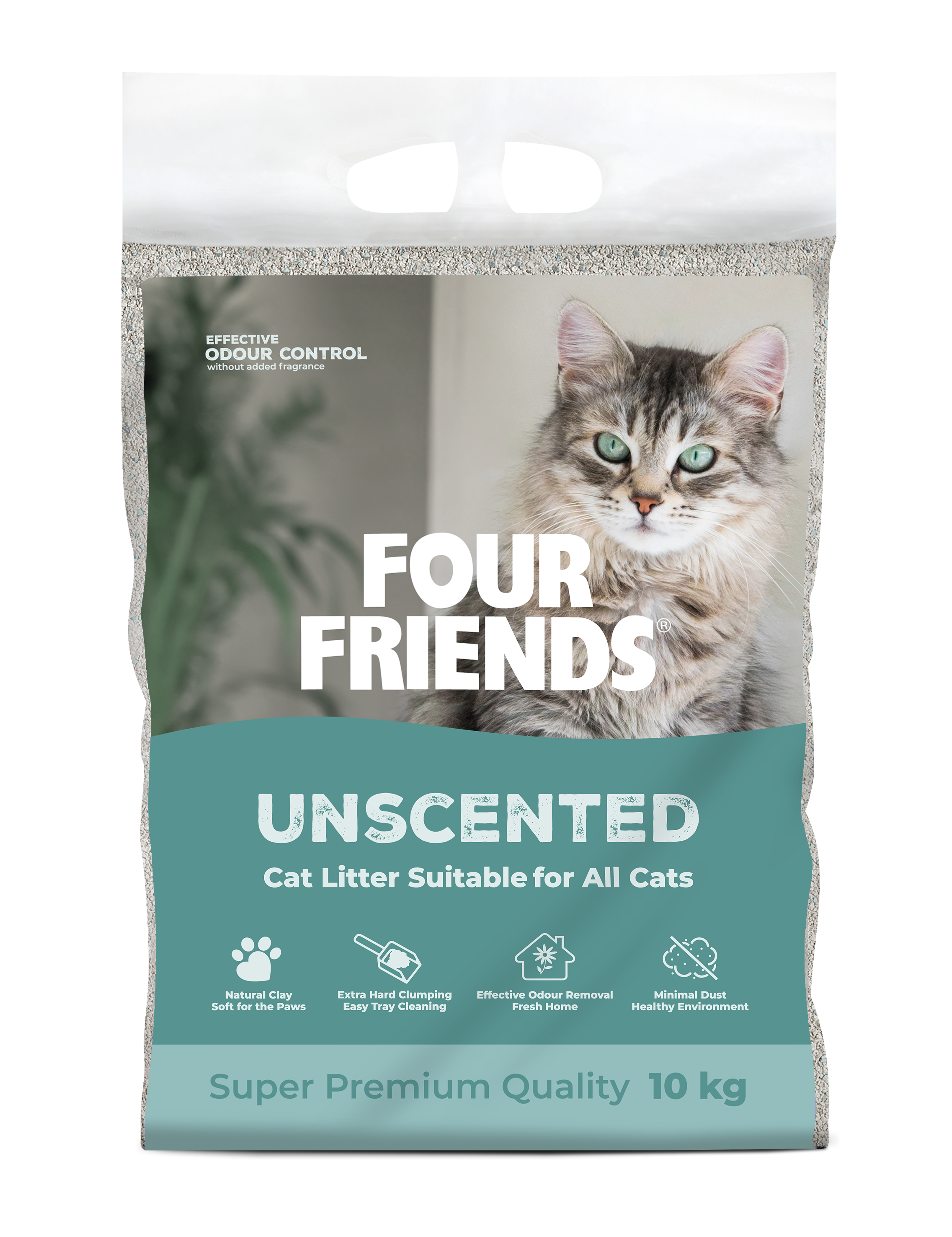 FourFriends Cat Litter Unscented 10 kg - Uparfymert