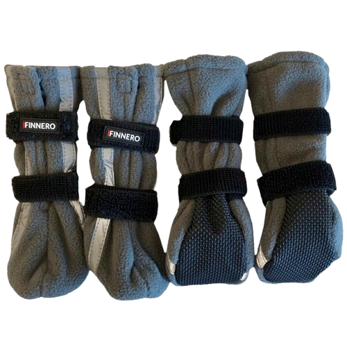 Finnero Hundesko Halla med refleks 4-pakning Grå