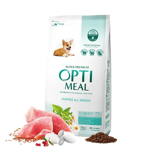 Complete dry pet food for puppies all breeds - turkey