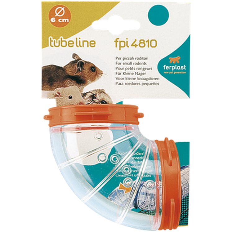 Hamsterrør Bend Transparent 6 cm