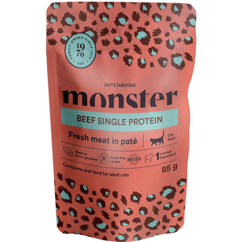 Katteposer Adult Beef 85 g x 8 stk - porsjonsposer