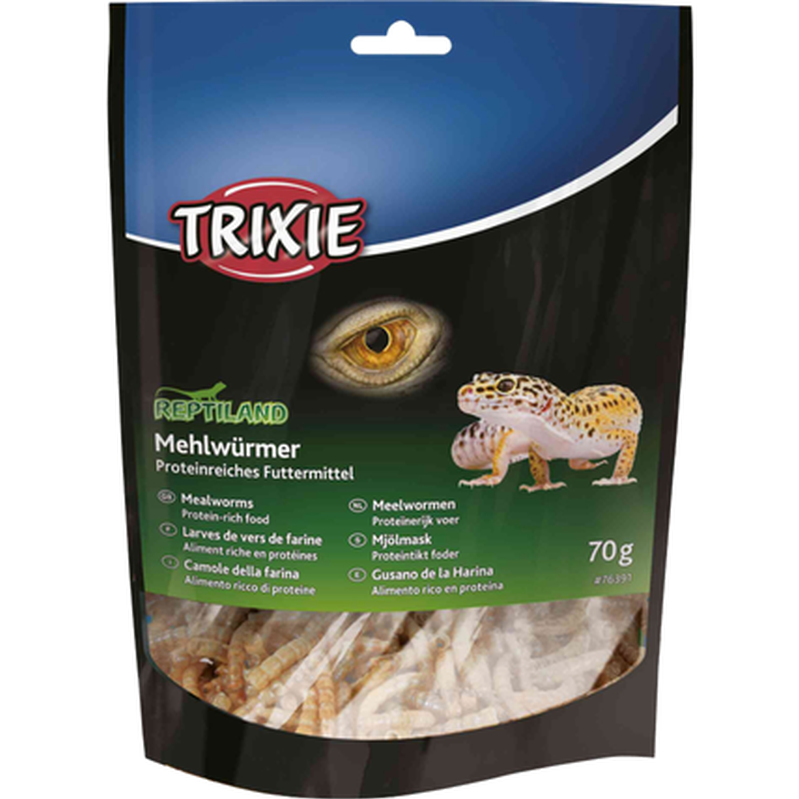 Trixie - Mealworms for reptiler Tørket Beige 70g - Reptil - ReptilfôrPetXL