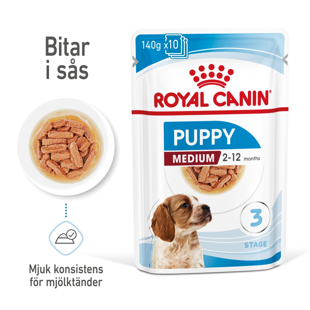 Royal Canin Medium Puppy Våtfôr for valp 140 g x 10 stk