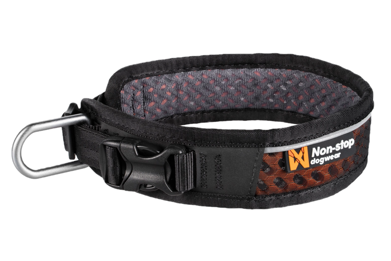 Rock justerbar krage svart/oransje XL - Hund - Halsbånd og seler - Non-Stop Dogwear