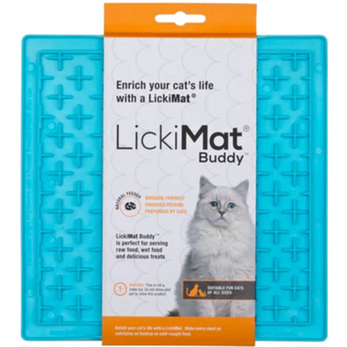 LickiMat - Cat Classic Buddy Blå 20 x 20 cm - Katt - MatplassenPetXL