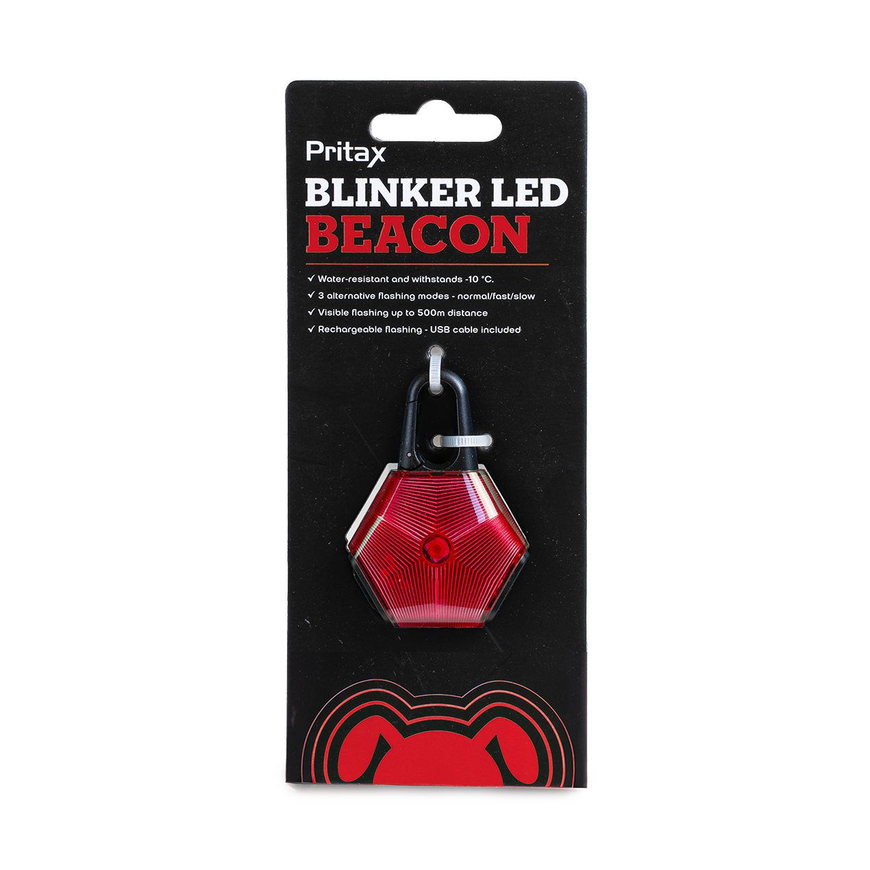 Pritax Blinklys LED, 5x6,5cm, rød