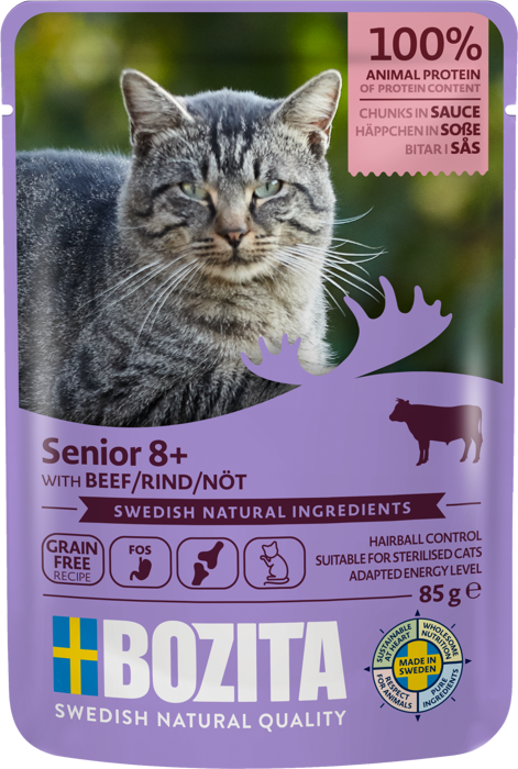 Bozita Katt Senior 8+ Oksekjøtt i saus 85g
