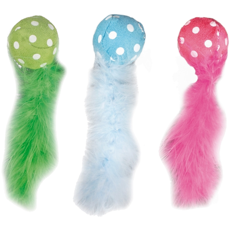 Flamingo Polka fjærball rosa 15 cm