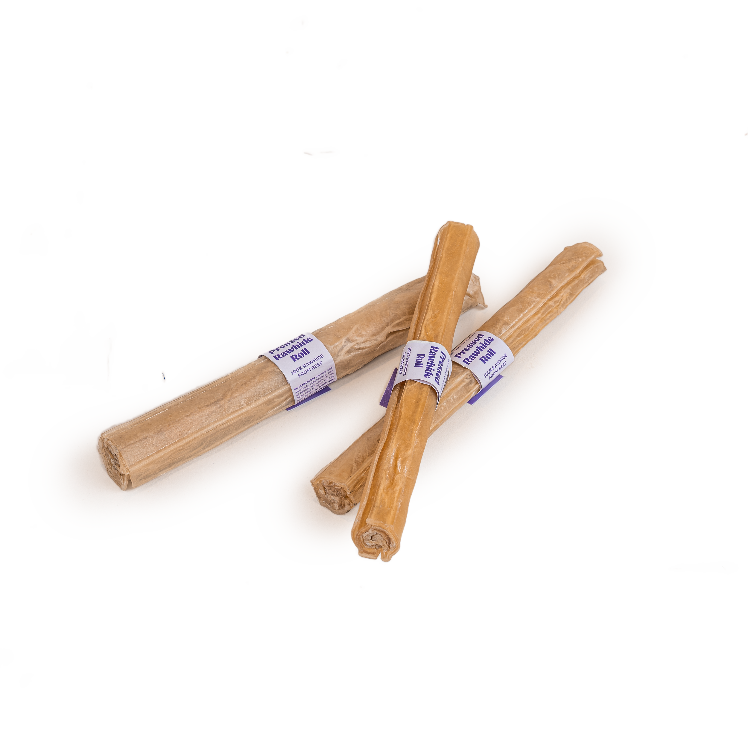 Presset tyggerull av råhud - Naturell 20 cm