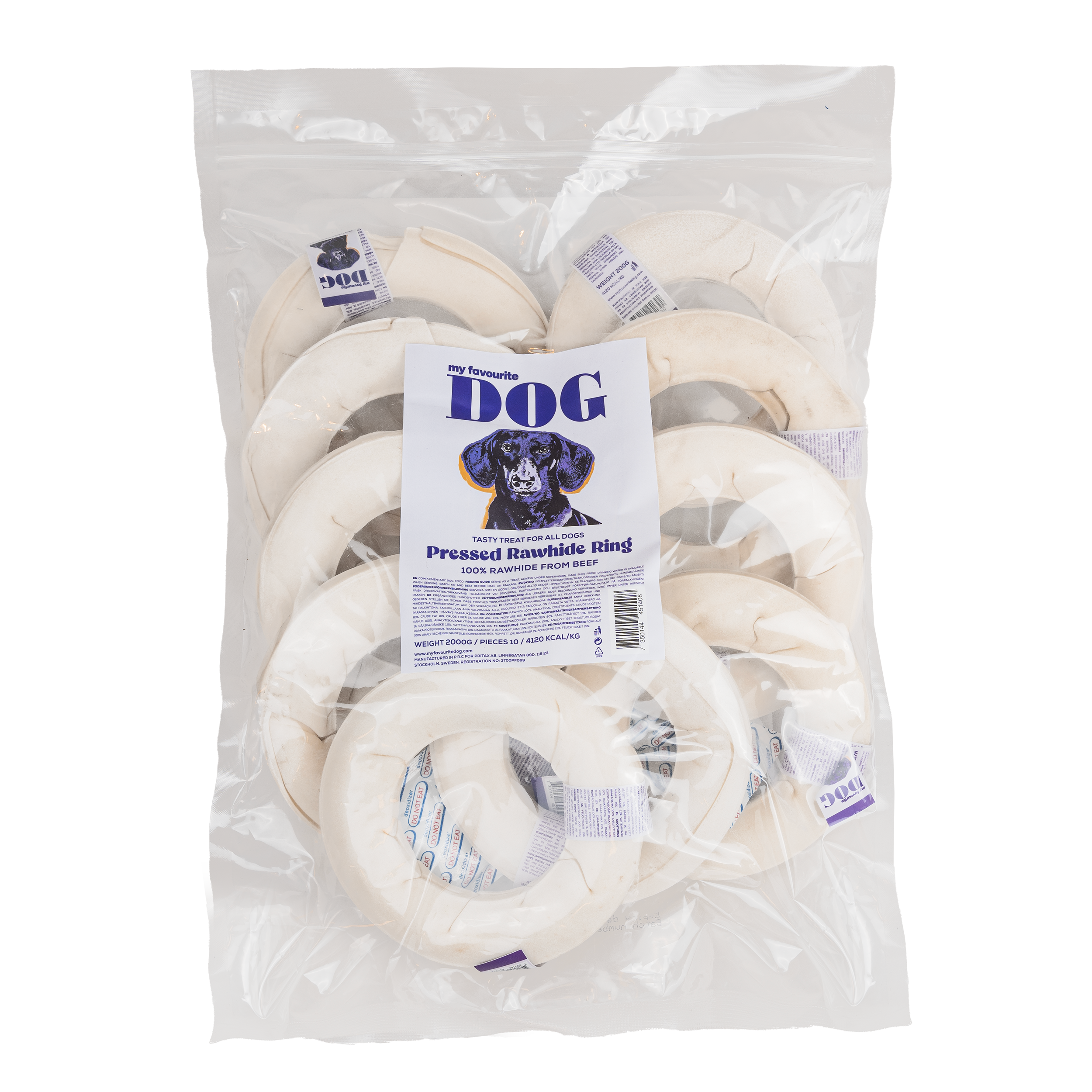 Presset råhudring 15 cm, 10-pk