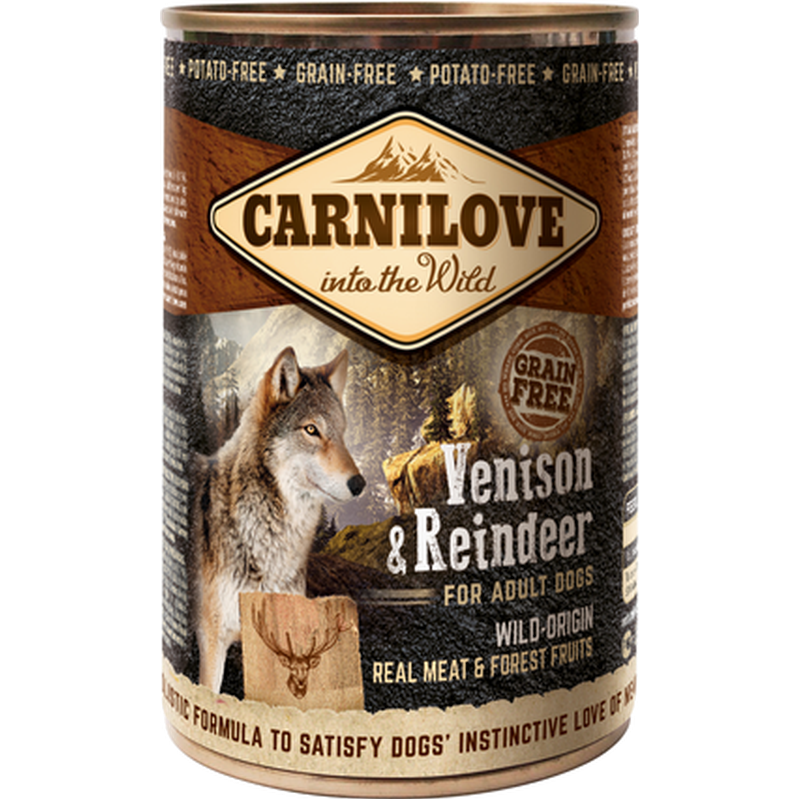 Hund viltkjøtt av hjort og reinsdyr 400g